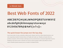 Le Monde Sans Best Web Font 2022