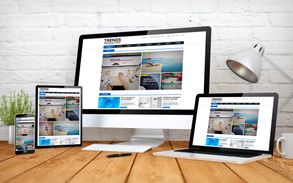 Various devices displaying UX/UI web designs.