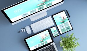 Mobile-friendly website displayed on various devices displaying mobile responsiveness.